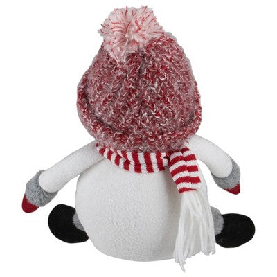  Northlight Sitting Winter Snowman Christmas Decoration - 16" - Red And White