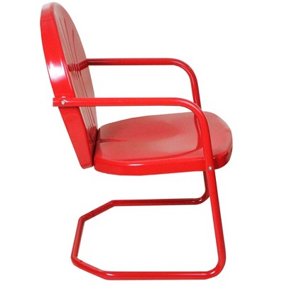  Northlight 34" Outdoor Retro Metal Tulip Armchair, Red