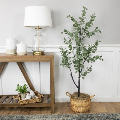  Northlight Real Touch™ Artificial Eucalyptus Tree In Black Pot 53"