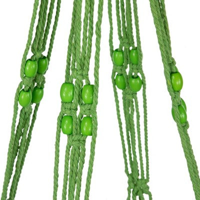  Northlight 43" Green Lattice Pattern Macrame Hanging Planter Holder
