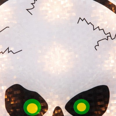  Northlight Lighted Holographic Halloween Skull Window Silhouette - 12" - Clear Lights