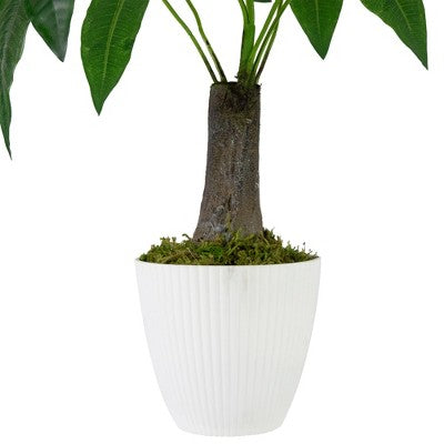  Northlight 18.5" Artificial Guiana Chestnut Plant In White Pot