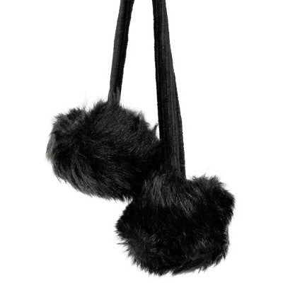  Northlight Sable Faux Fur Christmas Stocking With Pom Poms - 20.5" - Black