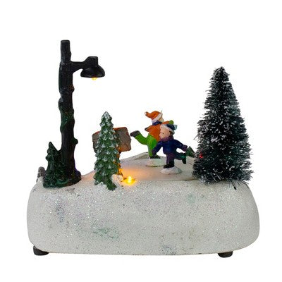  Northlight 5.5" LED Lighted Animated And Musical Christmas Skating Village Display Piece