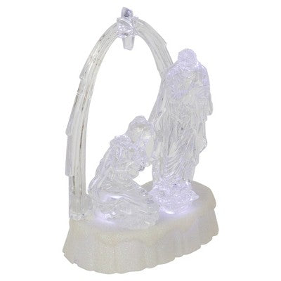  Northlight LED Lighted Musical Icy Crystal Nativity Scene Christmas Decoration - 7"