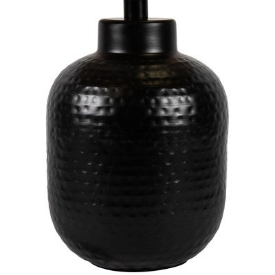 Northlight Round Iron Table Lamp With Laser-Cut Floral Shade - 19" - Black And Copper