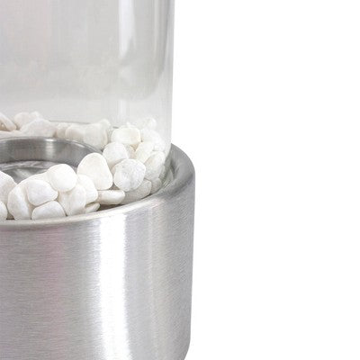  Northlight 10.5" Bio Ethanol Round Portable Tabletop Fireplace With Silver Base
