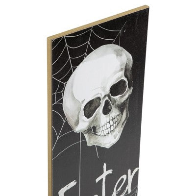  Northlight 36" Enter At Your Own Risk Wood Halloween Wall Sign