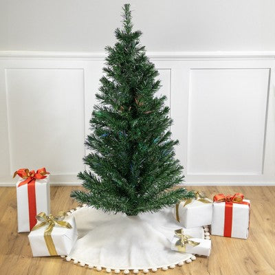  Northlight Pre-Lit Medium Multi-Color Fiber Optic Pine Christmas Tree - 4'