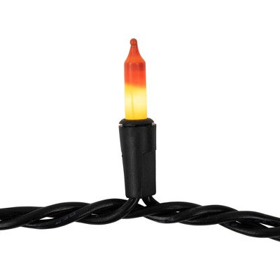  Northlight Candy Corn Mini Halloween Light Set Yellow And Orange 9.5' Black Wire - 50ct
