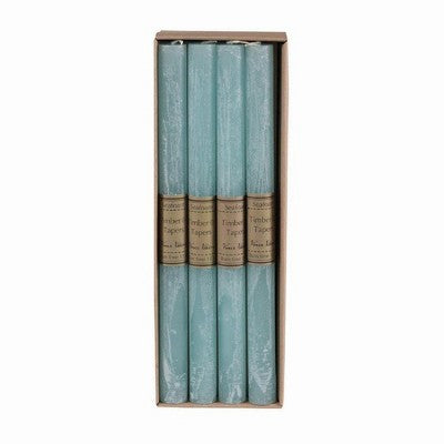  Northlight 12" Sea Foam Blue Traditional Cylindrical Taper Candle Box
