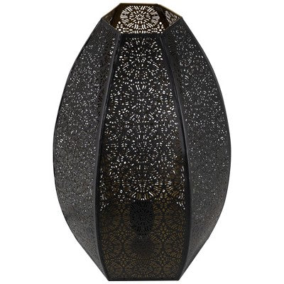  Northlight Laser-Cut Moroccan-Style Mandalas Iron Table Lamp - 15.75" - Black