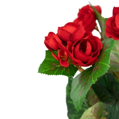  Northlight 11" Red Potted Silk Begonia Spring Artificial Floral Arrangement