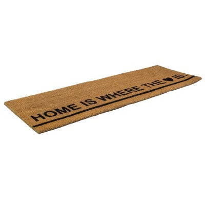  Northlight Natural Coir Outdoor Rectangular "Home Is Where The Heart Is" Doormat 16" X 48"