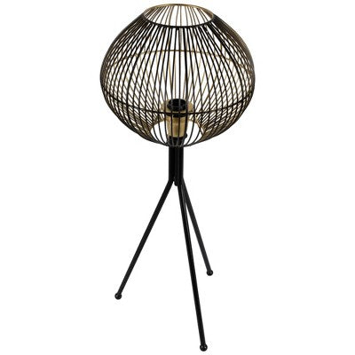  Northlight Iron Table Lamp With Wire Shade - 29.75" - Black And Gold