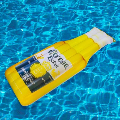  Northlight 86" Corona Yellow And Blue Inflatable Beer Bottle Pool Float