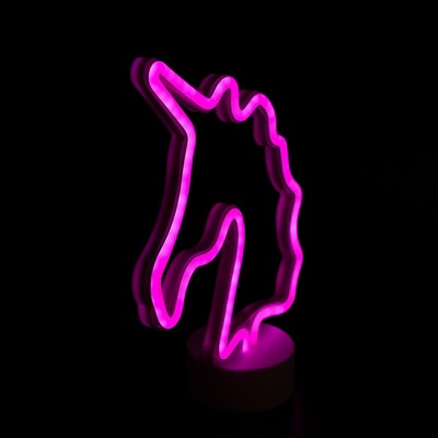  Northlight 11" Battery Operated Neon Style LED Unicorn Table Light - Pink