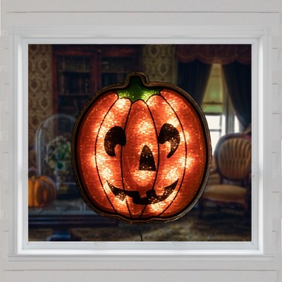  Northlight Lighted Jack O' Lantern Halloween Window Decoration - 13.5"