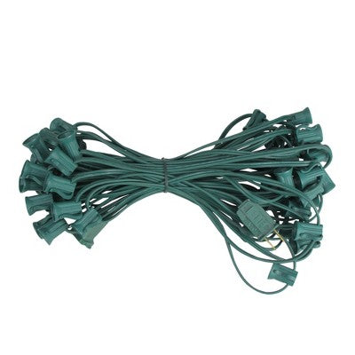  Northlight 50' Green Contemporary Commercial C7 Christmas Light Socket Set