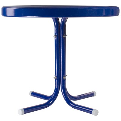  Northlight 22" Outdoor Retro Tulip Side Table, Blue