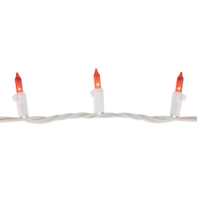  Northlight Mini Incandescent Christmas Lights - Orange - 20.25' White Wire - 100ct