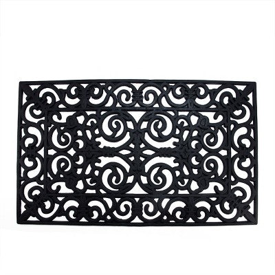  Northlight Scroll Design With Open Back Welcome Doormat 18" X 30"