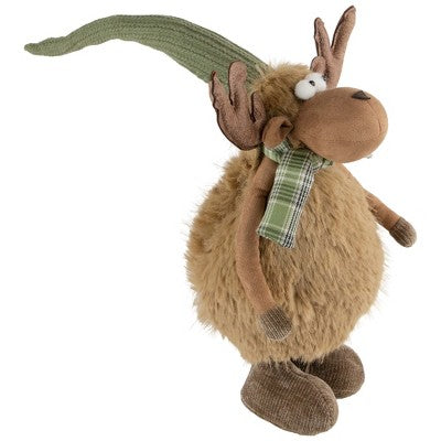  Northlight Whimsical Standing Moose With Plaid Scarf Christmas Decoration - 13"