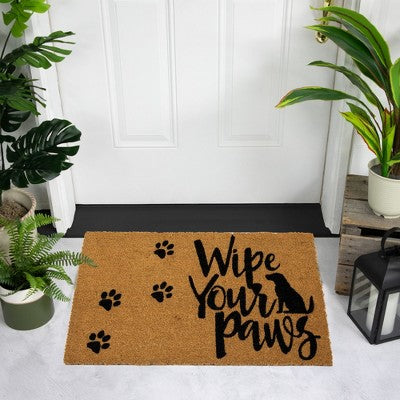  Northlight Natural Coir "Wipe Your Paws" Outdoor Doormat 18" X 30"