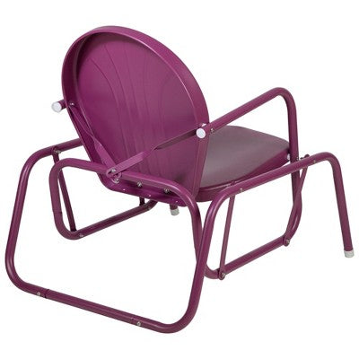  Northlight Outdoor Retro Metal Tulip Glider Patio Chair, Purple