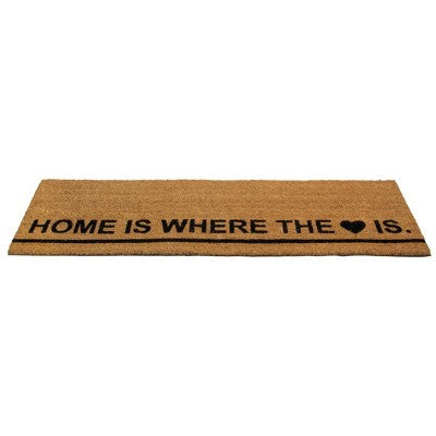  Northlight Natural Coir Outdoor Rectangular "Home Is Where The Heart Is" Doormat 16" X 48"