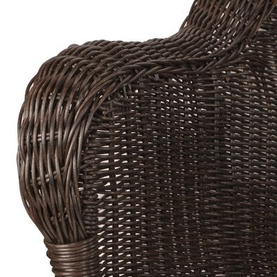  Northlight Hand Woven Resin Wicker Porch Swing With Chain - Dark Brown