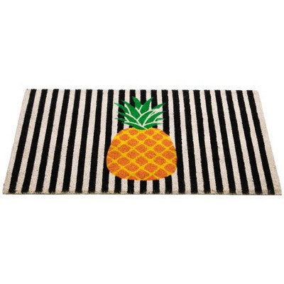  Northlight Ivory And Orange Pineapple Striped Natural Coir Outdoor Doormat 18" X 30"