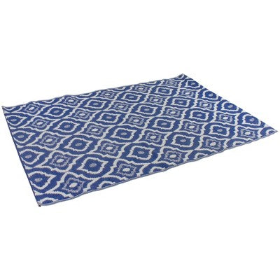  Northlight 4' X 6' Blue And White Geometric Rectangular Outdoor Area Rug