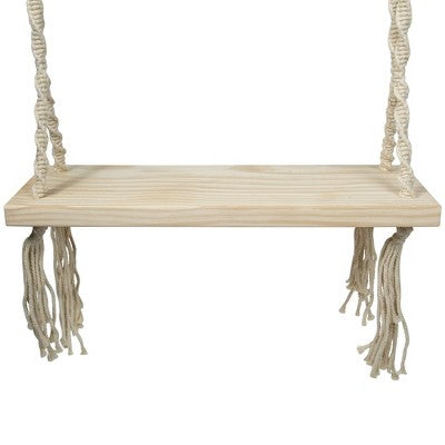  Northlight 21.75" Natural Rope Wooden Swing Chair