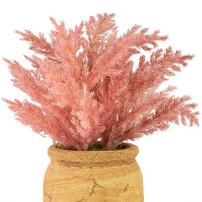  Northlight 12" Pink Cypress Artificial Plant In A Ceramic Pot