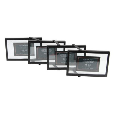  Northlight 20" Contemporary Collapsible Rectangular 4" X 6" Photo Picture Frame - Black