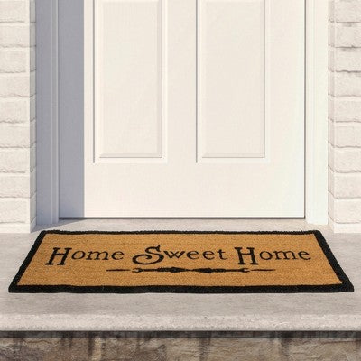  Northlight Natural Coir Rectangular "Home Sweet Home" Doormat 16" X 48"