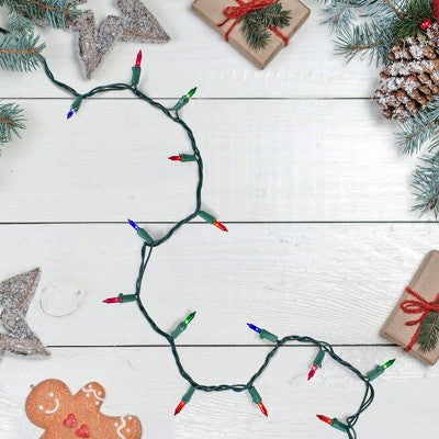  Northlight Mini Incandescent Christmas Lights - Multi-color - 10' Green Wire - 50ct