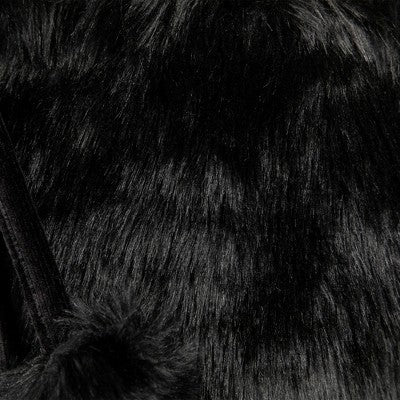  Northlight Sable Faux Fur Christmas Stocking With Pom Poms - 20.5" - Black