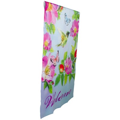  Northlight Welcome Hummingbird Floral Outdoor House Flag 28" X 40"