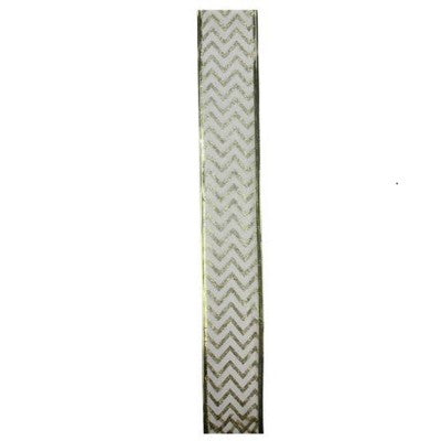  Northlight Sparkling Gold Chevron Wired Christmas Craft Ribbon 2.5" X 10 Yards
