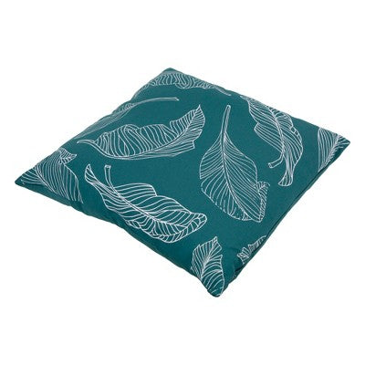  Northlight 17" Square Tropical Leaf Canvas Indoor Throw Pillow - Teal Green