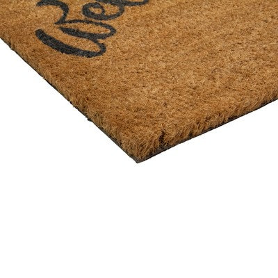  Northlight Natural Coir Floral Rectangular "Welcome" Doormat 18" X 30"