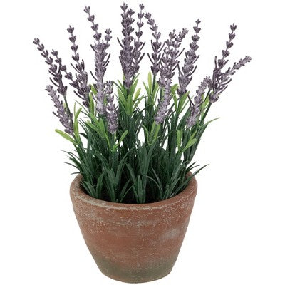  Northlight 10" Artificial Lavender And Leaves In Weathered Pot