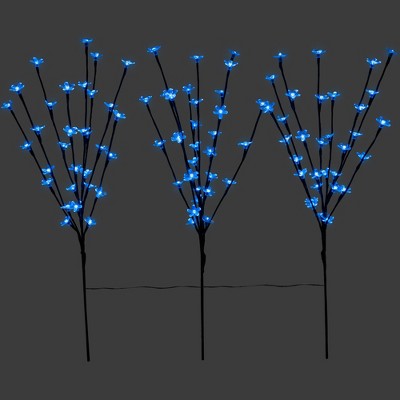  Northlight Set Of 3 Pre-Lit Cherry Blossom Artificial Tree Branches 2.5' - Blue LED Lights