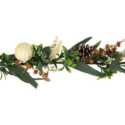  Northlight 5' X 6" Green Gourds And Foliage Artificial Fall Harvest Garland - Unlit