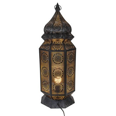  Northlight 29.5" Black And Gold Moroccan Style Lantern Floor Lamp
