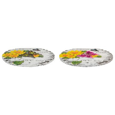  Northlight Set Of 2 "Love Today" Outdoor Floral Garden Stones 10"