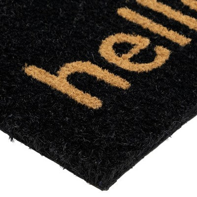  Northlight Black Coir "Hello" Outdoor Doormat 18" X 30"