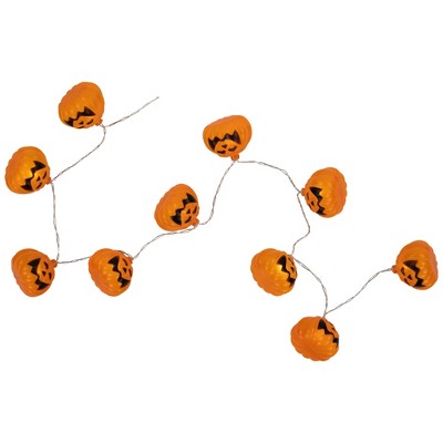  Northlight 10 Ct LED Pumpkin Halloween Warm White Light Set - 4' Clear Wire